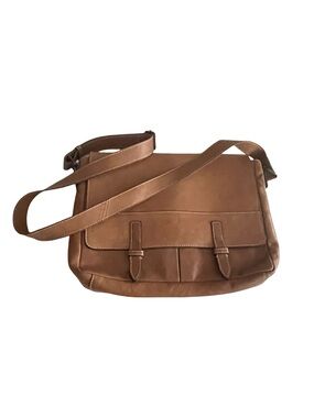 Brown Leather Messenger Bag Crossbody Satchel Classic Unisex